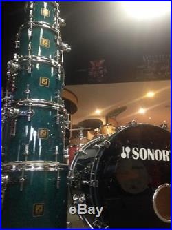 Sonor Delite Square Badge 6pc Drum Set 8-10-12-14-16-22 in Exotic Birdseye Azure