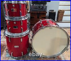 Sonor Made in Germany Mid 70's Champion Metallic Red 4 Pc Drum Set 22, 16, 8, 9