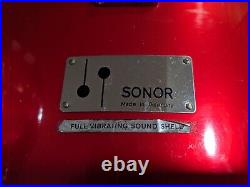 Sonor Made in Germany Mid 70's Champion Metallic Red 4 Pc Drum Set 22, 16, 8, 9