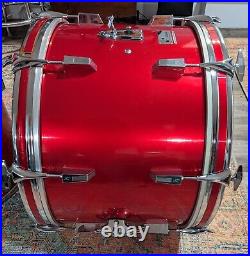 Sonor Made in Germany Mid 70's Champion Metallic Red 4 Pc Drum Set 22, 16, 8, 9