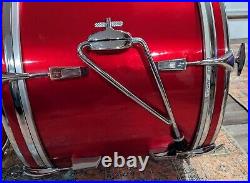 Sonor Made in Germany Mid 70's Champion Metallic Red 4 Pc Drum Set 22, 16, 8, 9