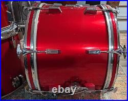 Sonor Made in Germany Mid 70's Champion Metallic Red 4 Pc Drum Set 22, 16, 8, 9