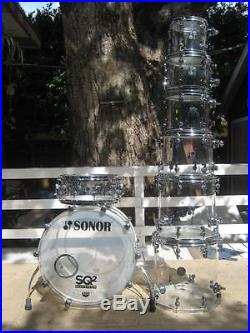 Sonor SQ2 X-Ray Acrylic Thomas Lang's 6pc drumset! As designer delite