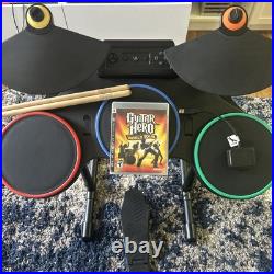 Sony PS3 Red Octane Guitar Hero Complete Drum Set With Game & Dongle Xlnt