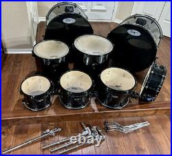 Sound Percussion SP Pro 8 Piece Double Bass Drum Kit Shell Pack Black