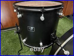 Spaun USA Custom Drumset Black Satin Black Hardware / Satin lugs