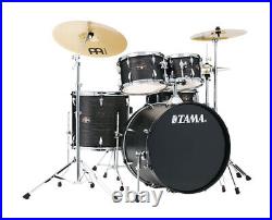 TAMA Imperialstar 5-Piece Drum Set with Hardware and Cymbals Black Oak Wrap