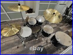 TAMA Imperialstar Acoustic Drum Kit Black Woodgrain with Bass Pedal & Drums