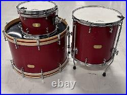 TJS (Tom J Schultz) Handmade Maple Passion Custom Drum Set Of 3 Red Sparkle