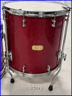 TJS (Tom J Schultz) Handmade Maple Passion Custom Drum Set Of 3 Red Sparkle