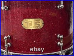 TJS (Tom J Schultz) Handmade Maple Passion Custom Drum Set Of 3 Red Sparkle