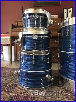 TMD Custom 5pc Maple drum set (OceanBlueOyster) with Mapex Birch Snare (Blood Red)
