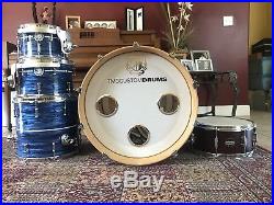 TMD Custom 5pc Maple drum set (OceanBlueOyster) with Mapex Birch Snare (Blood Red)