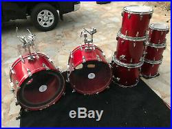 Tama Granstar Custom 8pc Double Bass Drum Set Kit Candy Apple Red