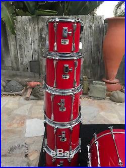 Tama Granstar II 7pc Double Bass Drum Set kit firestorm Red Virgin Kick Drums