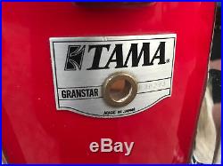 Tama Granstar II 7pc Double Bass Drum Set kit firestorm Red Virgin Kick Drums