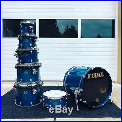 Tama Starclassic Maple 7 Piece Drum Set Coral Reef Blue Japan Made