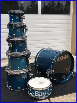 Tama Starclassic Maple 7 Piece Drum Set Coral Reef Blue Japan Made