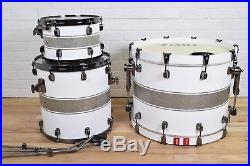 Tama Starclassic Silver Snow Racing Stripe maple shell drum set kit-used drums