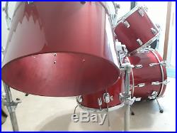 Tama Superstar Neil Peart Replica Drum Set Candy Apple Red Gong Bass Simmons
