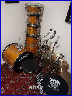 Tama rockstar 6 piece drum set. All symbols and stands