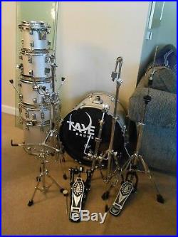 Taye Rock Pro series 6 piece drum set silver sparkle throw-back