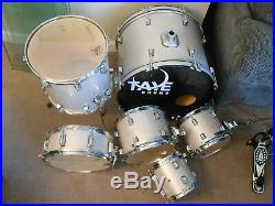 Taye Rock Pro series 6 piece drum set silver sparkle throw-back