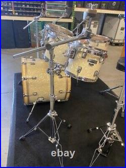 Taye Studio Maple Cracked Pearl Drum Set Taye Drum Set With Hardware + Seat