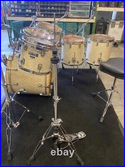 Taye Studio Maple Cracked Pearl Drum Set Taye Drum Set With Hardware + Seat