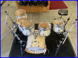 Taye Studio Maple Cracked Pearl Drum Set Taye Drum Set With Hardware + Seat