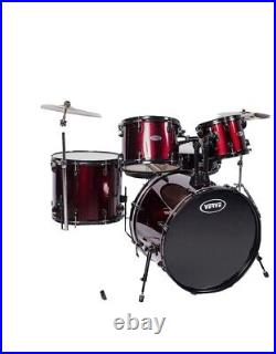 The Verve VD3522 5-Piece All-in-One Drum Set in Glossy Crimson Red
