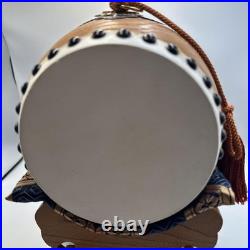 Traditional Japanese Small Drum with Drumsticks