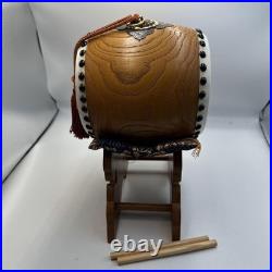 Traditional Japanese Small Drum with Drumsticks