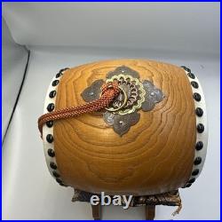 Traditional Japanese Small Drum with Drumsticks