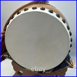 Traditional Japanese Small Drum with Drumsticks