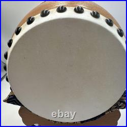 Traditional Japanese Small Drum with Drumsticks
