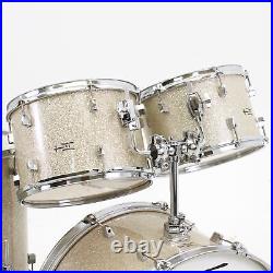 TreeHouse Custom Drums 4-piece Mahogany Drumset withSilver Glass Glitter Wrap