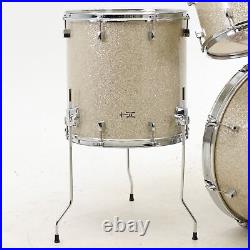 TreeHouse Custom Drums 4-piece Mahogany Drumset withSilver Glass Glitter Wrap