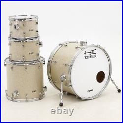 TreeHouse Custom Drums 4-piece Mahogany Drumset withSilver Glass Glitter Wrap