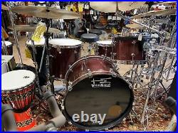 TreeHouse Custom Drums 4-piece Maple Drumset- Merlot Sparkle Rock