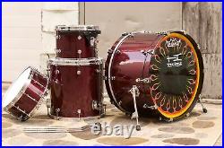 TreeHouse Custom Drums 4-piece Maple Drumset- Merlot Sparkle Rock