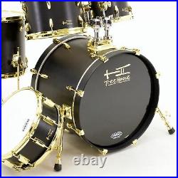 TreeHouse Custom Drums 6-pc Maple Drumset 10-12-14-16-20-14 Black-n-Brass