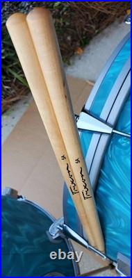 Trixon Luxus 3pc Drum Set 1960's Aquamarine Satin Flame