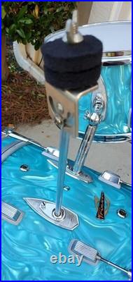 Trixon Luxus 3pc Drum Set 1960's Aquamarine Satin Flame