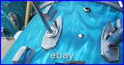 Trixon Luxus 3pc Drum Set 1960's Aquamarine Satin Flame