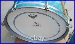 Trixon Luxus 3pc Drum Set 1960's Aquamarine Satin Flame