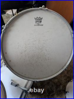 USED Remo Quadura White Drum Set (See Description For Further Details)