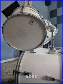 USED Remo Quadura White Drum Set (See Description For Further Details)