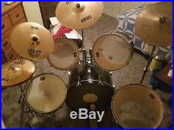 Used 5 pc drum set with high hat & 3 symbols