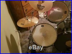 Used 5 pc drum set with high hat & 3 symbols